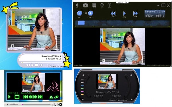 Quelques exemples de skins appliqués à VLC
