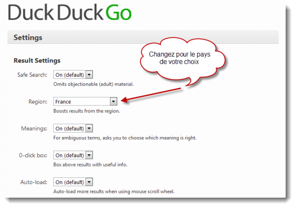 DuckDuckGo configuration