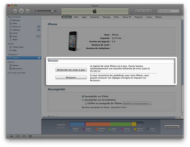 mise à jour ios 6