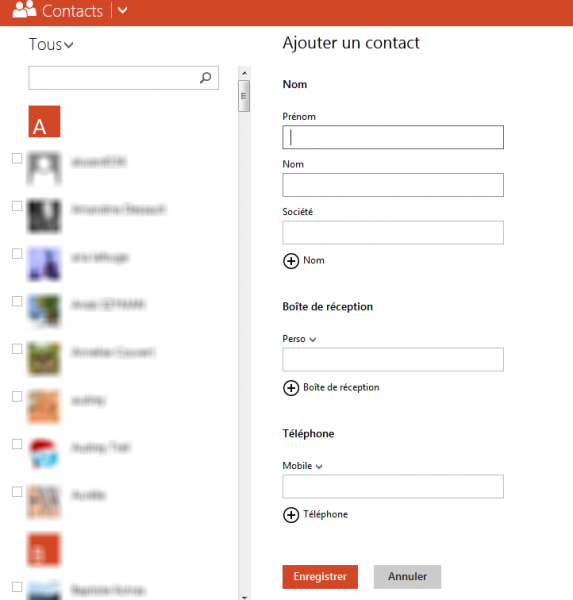 outlook ajouter contact