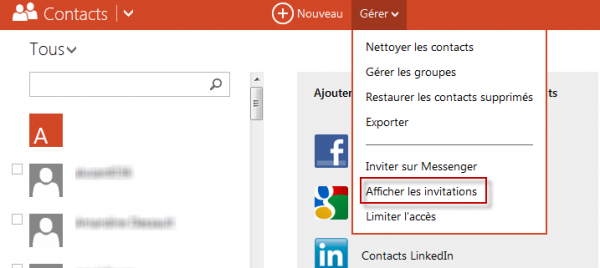 outlook afficher invitations