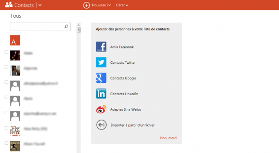 outlook contacts