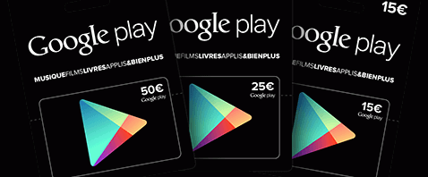 Des cartes cadeau Google Play disponibles chez Carrefour!