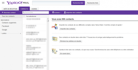 yahoo mail contacts