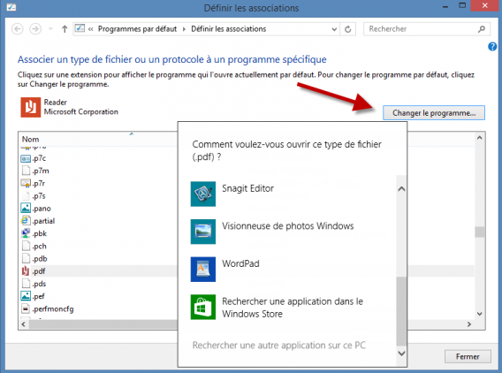 Associer fichier Windows 8.1