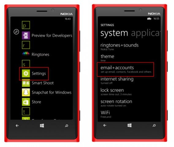 Windows Phone add Google account