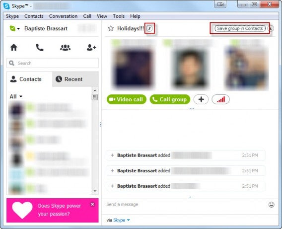 Skype Changer le nom du groupe