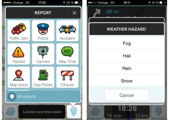 Alertes Waze