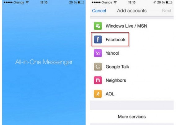 Add Facebook IM+