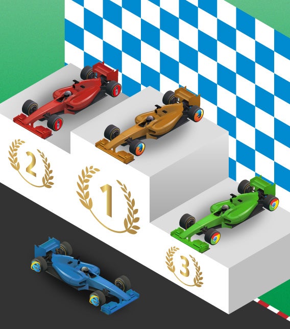 Podium comparatif navigateur web
