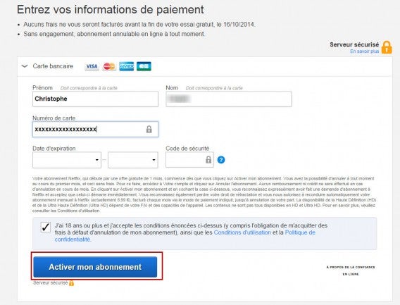 Paiement  Netflix
