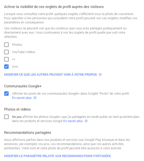 Vérification des paramètres de confidentialité