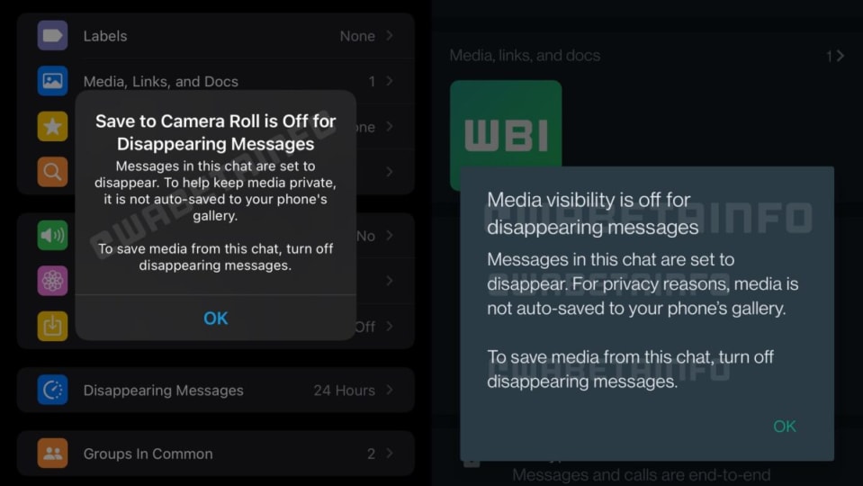 WhatsApp no almacenará contenido multimedia que desaparece de forma predeterminada