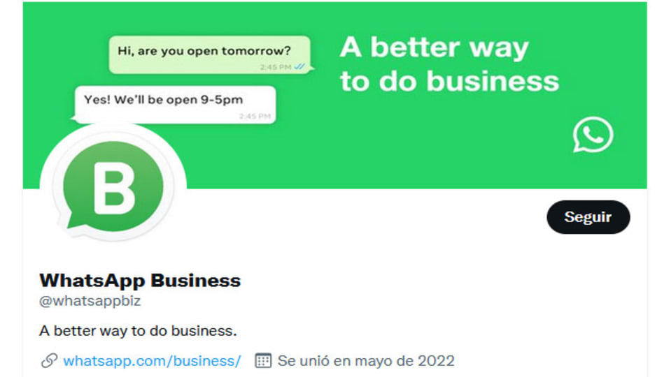 WhatsApp lanza una nueva cuenta de Twitter para Business