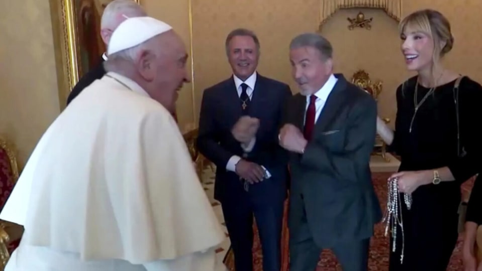 Un santo crossover en la vida real: Sylvester Stallone y el Papa