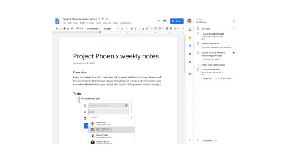 Google Docs makes it easier to delegate tasks