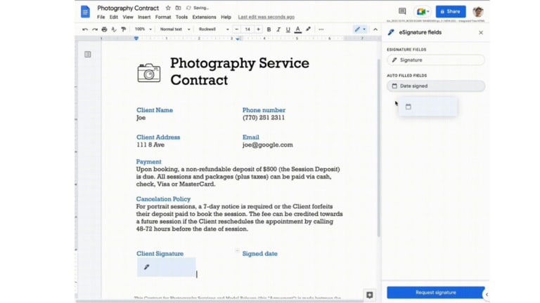 You will soon be able to add official signatures to Google Docs