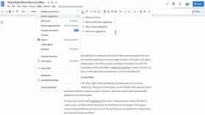 Google Docs marcará en morado las sugerencias de escritura