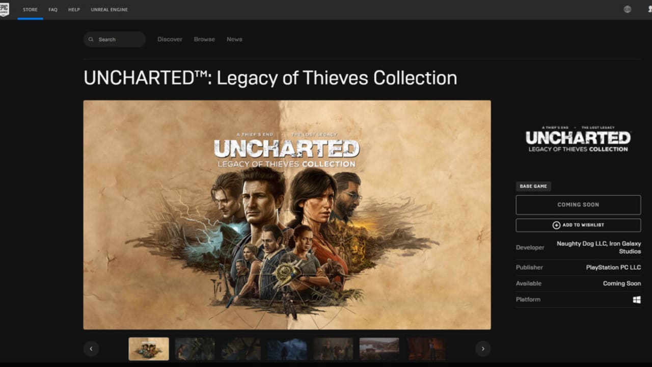 Uncharted: Legacy Of Thieves Collection Releasing On PC On 20th June