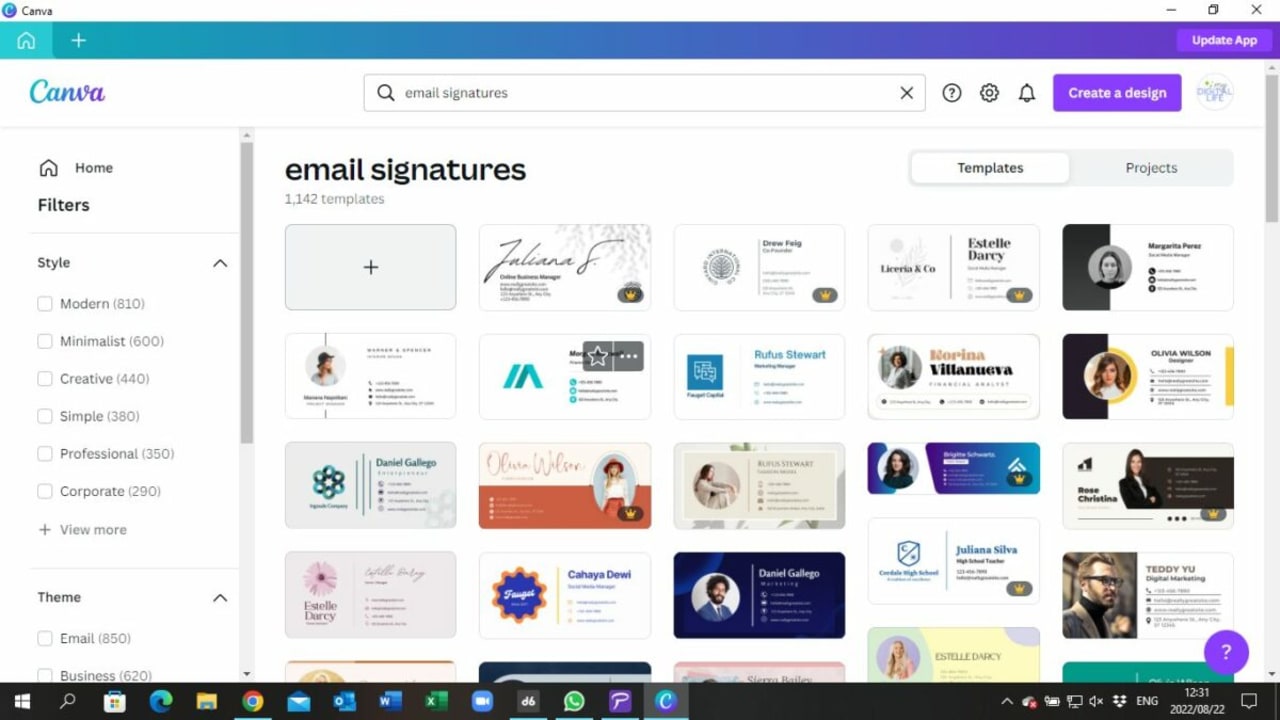 Create your own professional email signature design in Canva