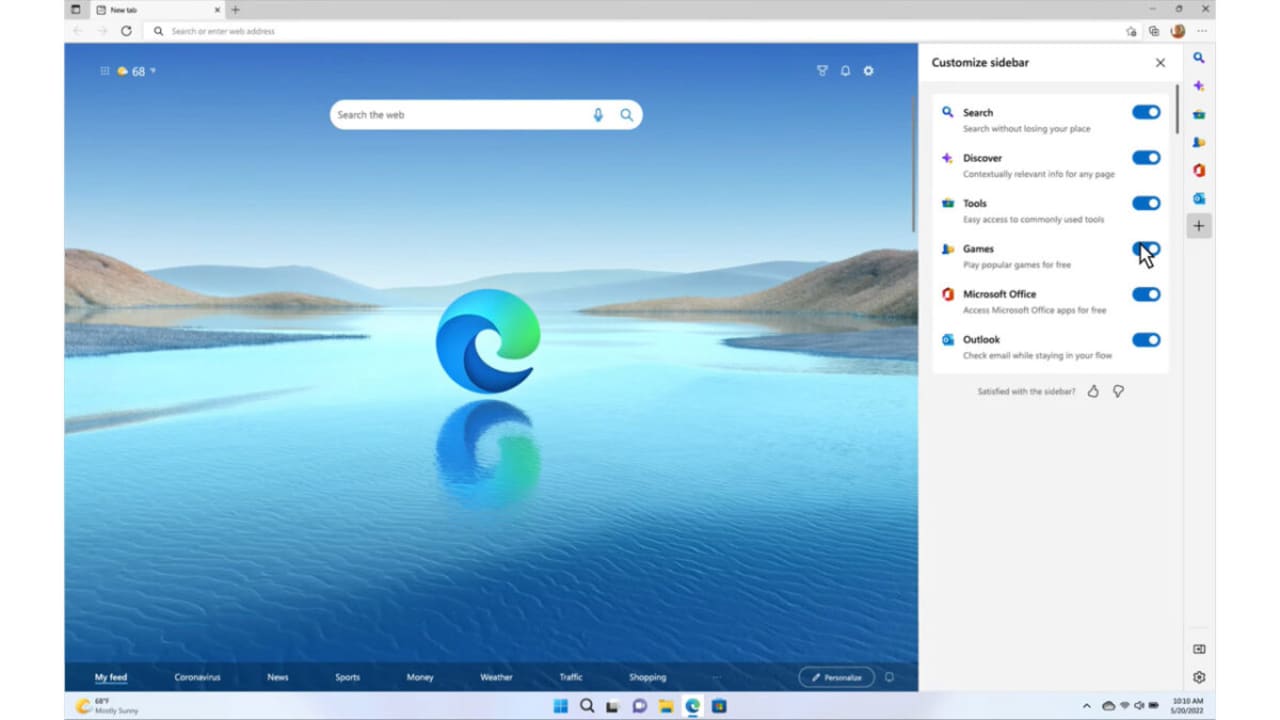 Microsoft Edge’s new sidebar is now live