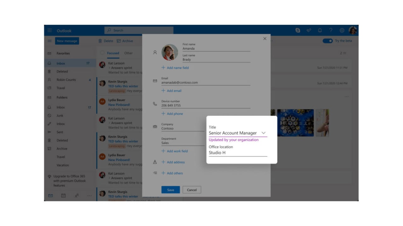 Outlook is getting a host of new contact-management features
