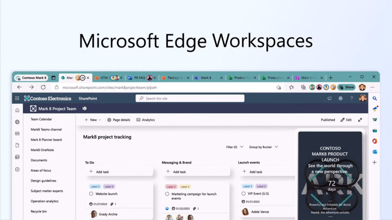 Microsoft Edge browser gets shared workspaces for collaborating with teammates