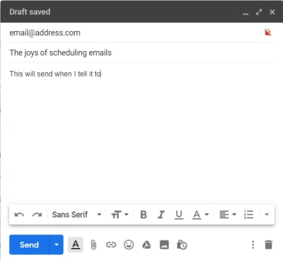 Writing an email on Gmail