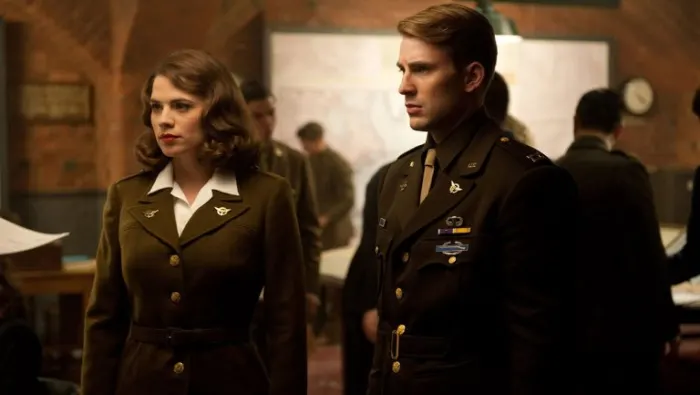 Peggy and Captain America in First Avenger