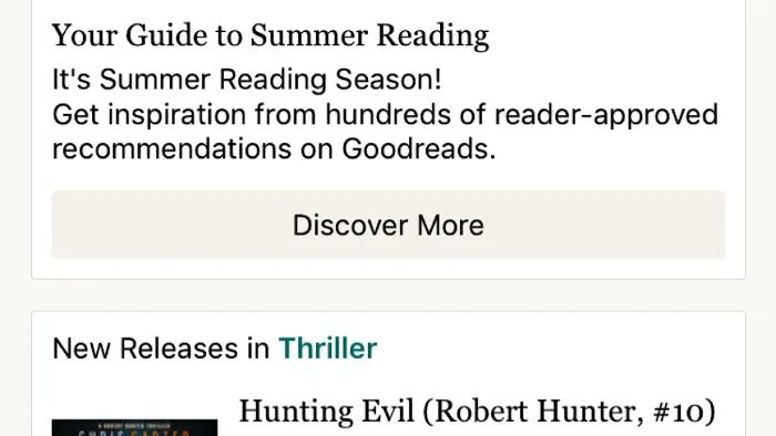 Goodreads main page