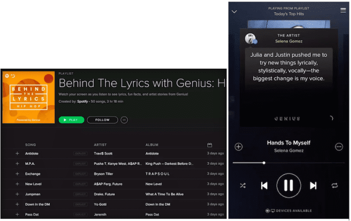Spotify Genius lyrics