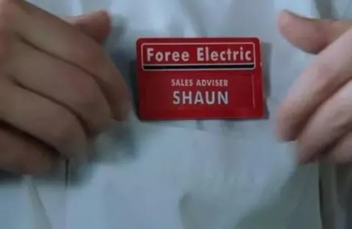 Foree Electric employee tag Shaun of the Dead
