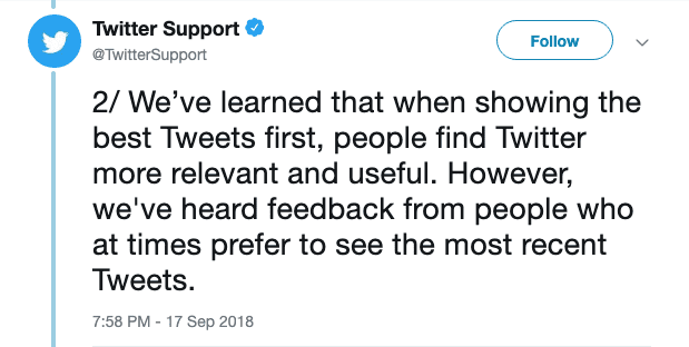 Twitter feedback