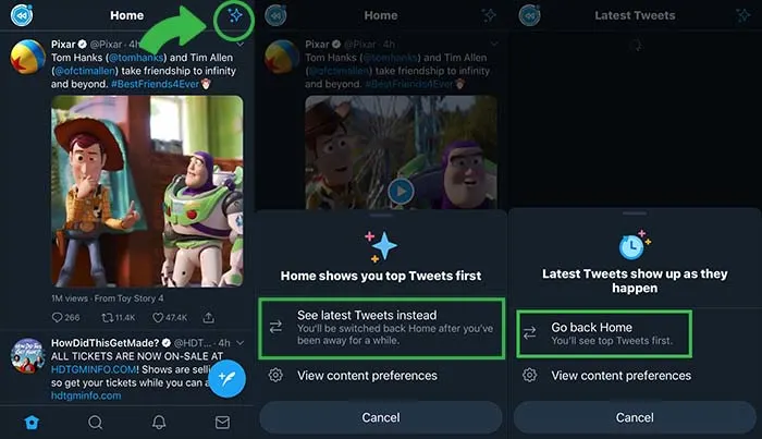 Twitter feed preferences
