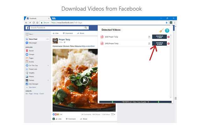 facebook video downloader chrome free download online