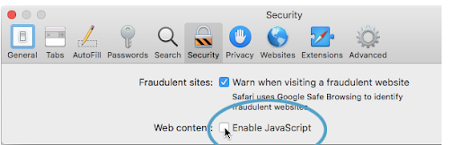 enable javascript safari ipad