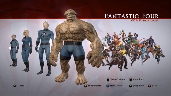 Marvel Ultimate Alliance 2 Fantastic Four team bonus