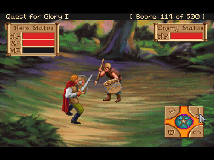 Quest for Glory I brigand fight