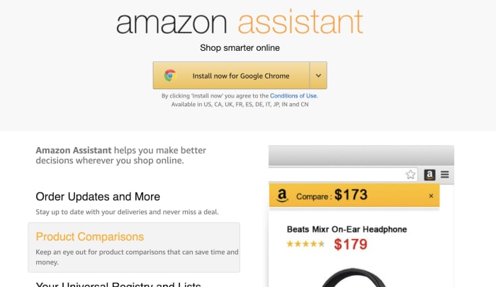 amazon assistant add extension