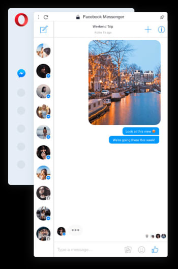 Messenger Opera integration chat bubble