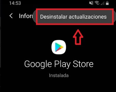 Desinstalar actualizaciones de Google Play