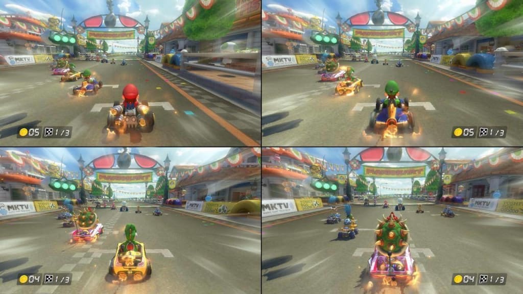 Carreras de hasta 4 jugadores en Mario Kart 8 Deluxe