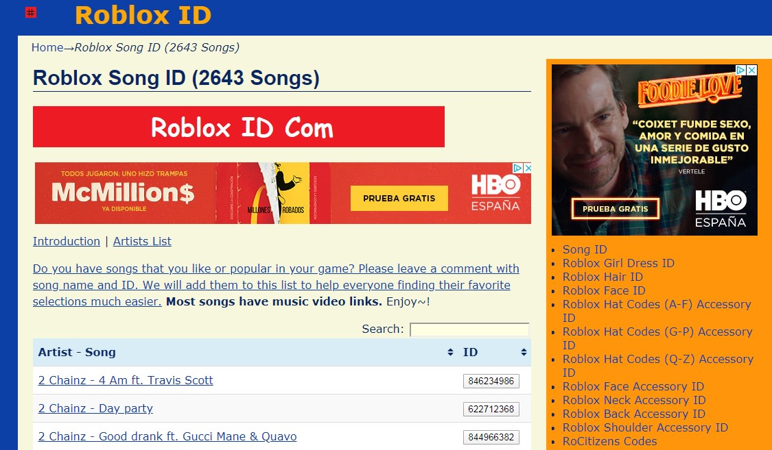 IDs de canciones de Roblox: música variada en español e inglés