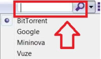 Barra de búsquedas de uTorrent