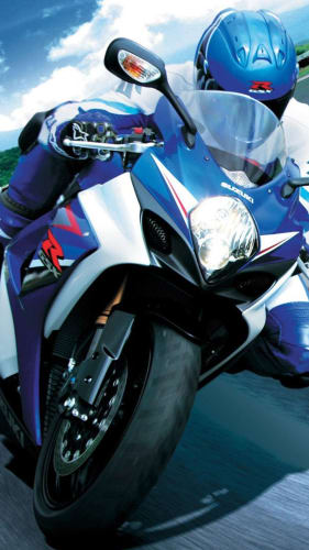 Fondo de pantalla con moto azul