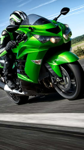 Fondo de pantalla con moto verde