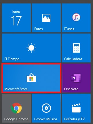 Botón de Microsoft Store