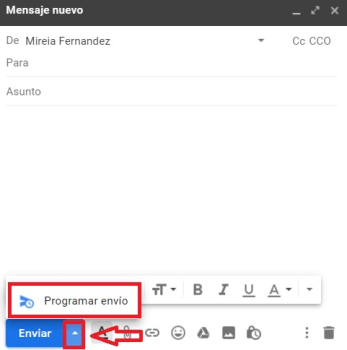 Programar correo de Gmail