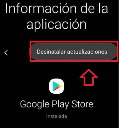 Desinstalar actualizaciones de Google Play