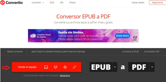 Cómo convertir un archivo EPUB a PDF
